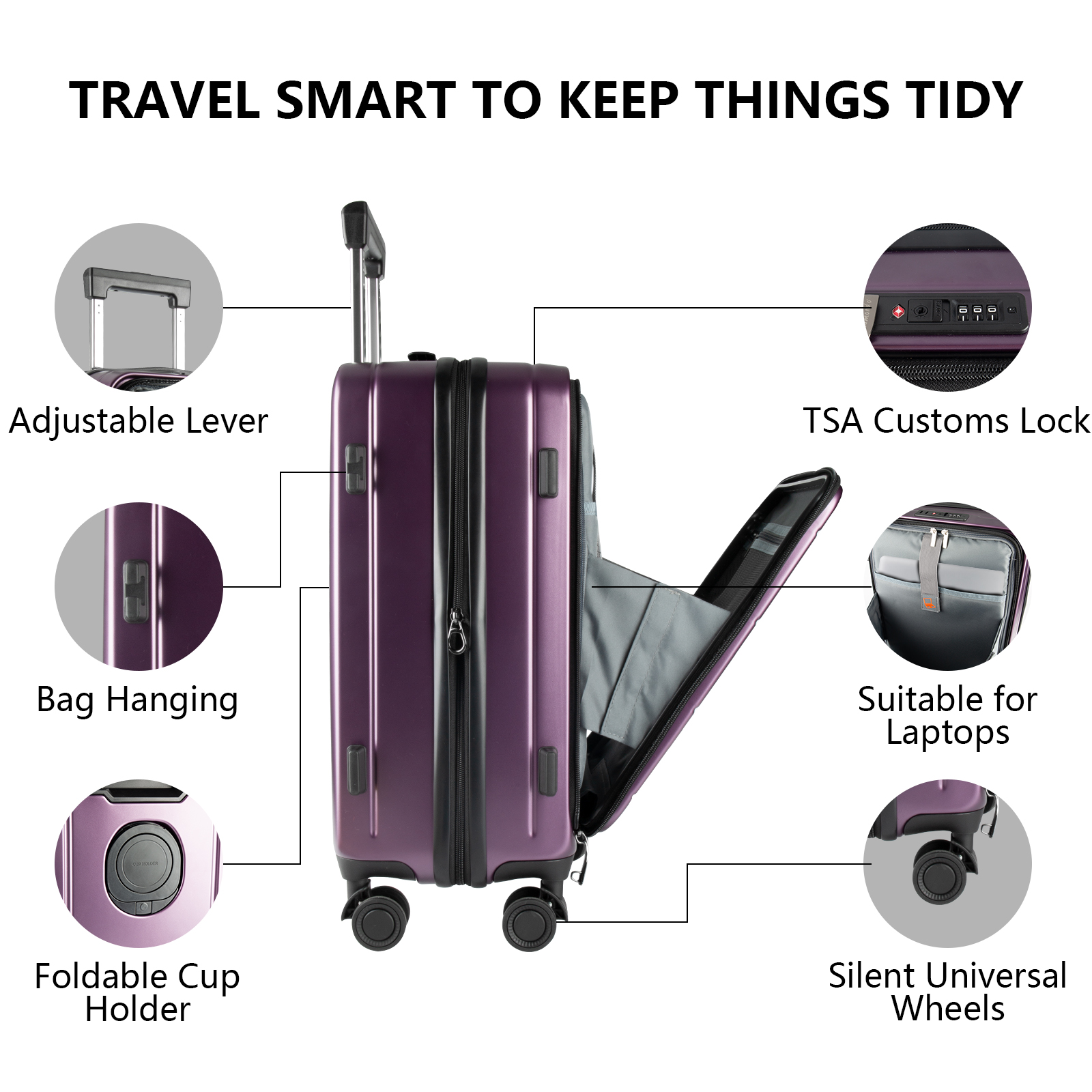High Quality Wholesale ABS PC Valise Suitcase Trolley Case Bag Custom 20 24 28 Inch Suitcase Travel Luggage