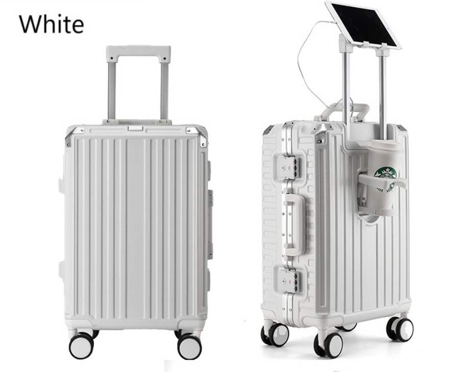 20 24 28-Inch Carry-On Laptop Hard-Shell Luggage Aluminum Frame With Silent Spinner Wheels
