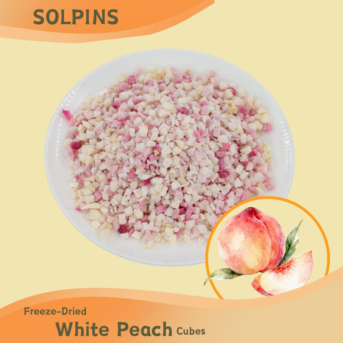 Freeze-Dried White Peach Cubes