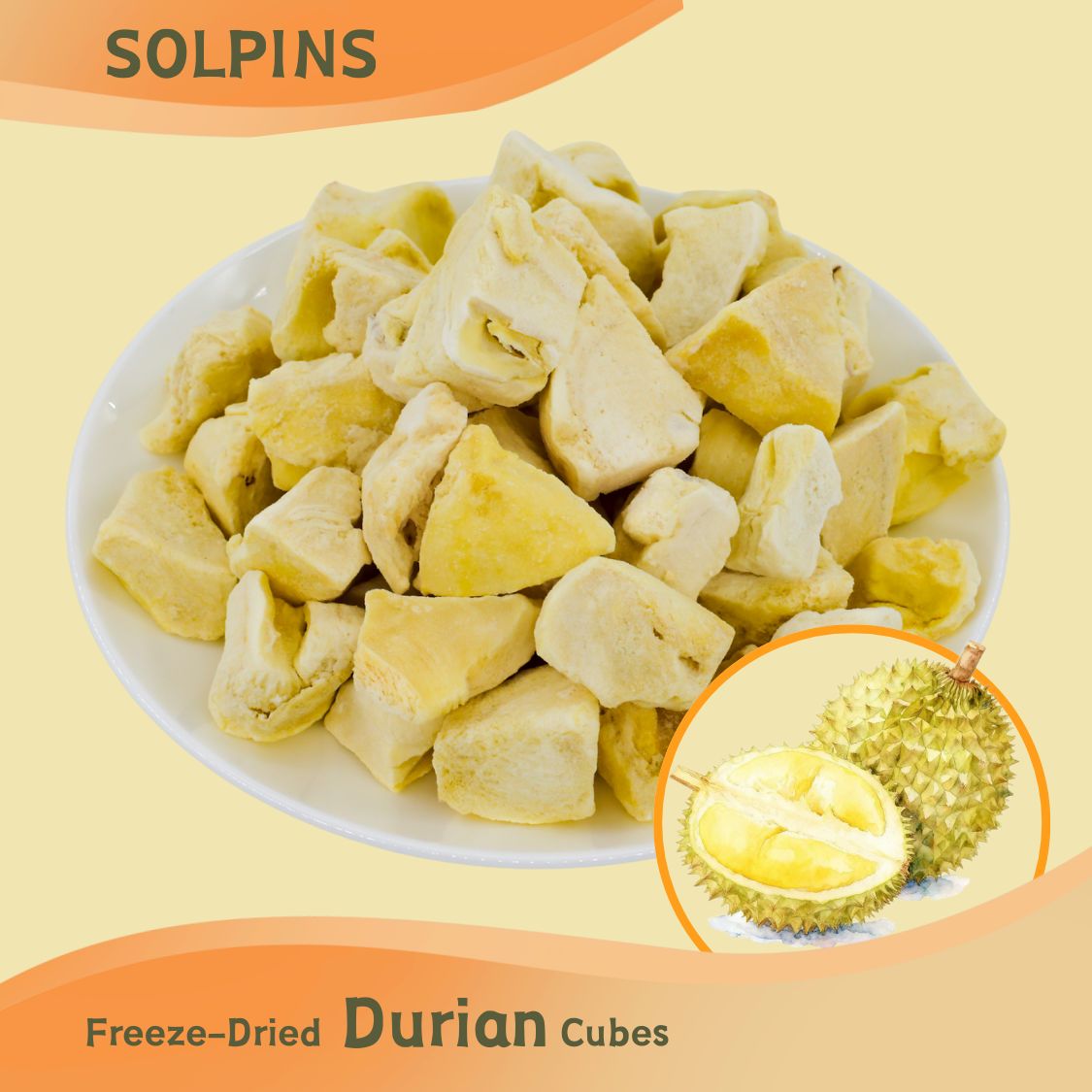 Freeze-Dried Durian Chunks