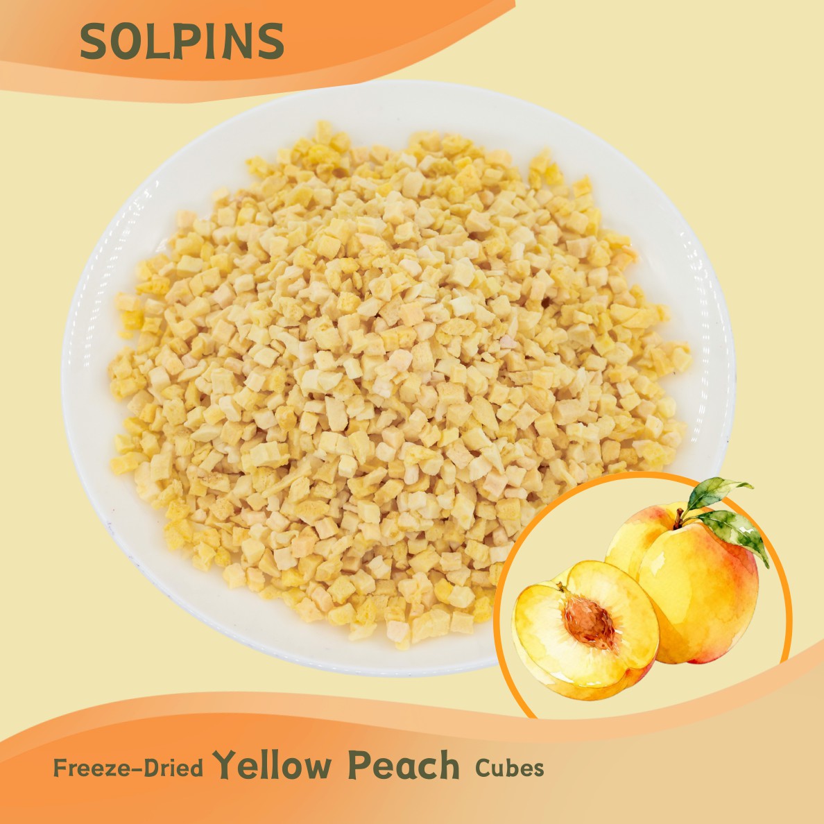 Freeze-Dried Yellow Peach Cubes