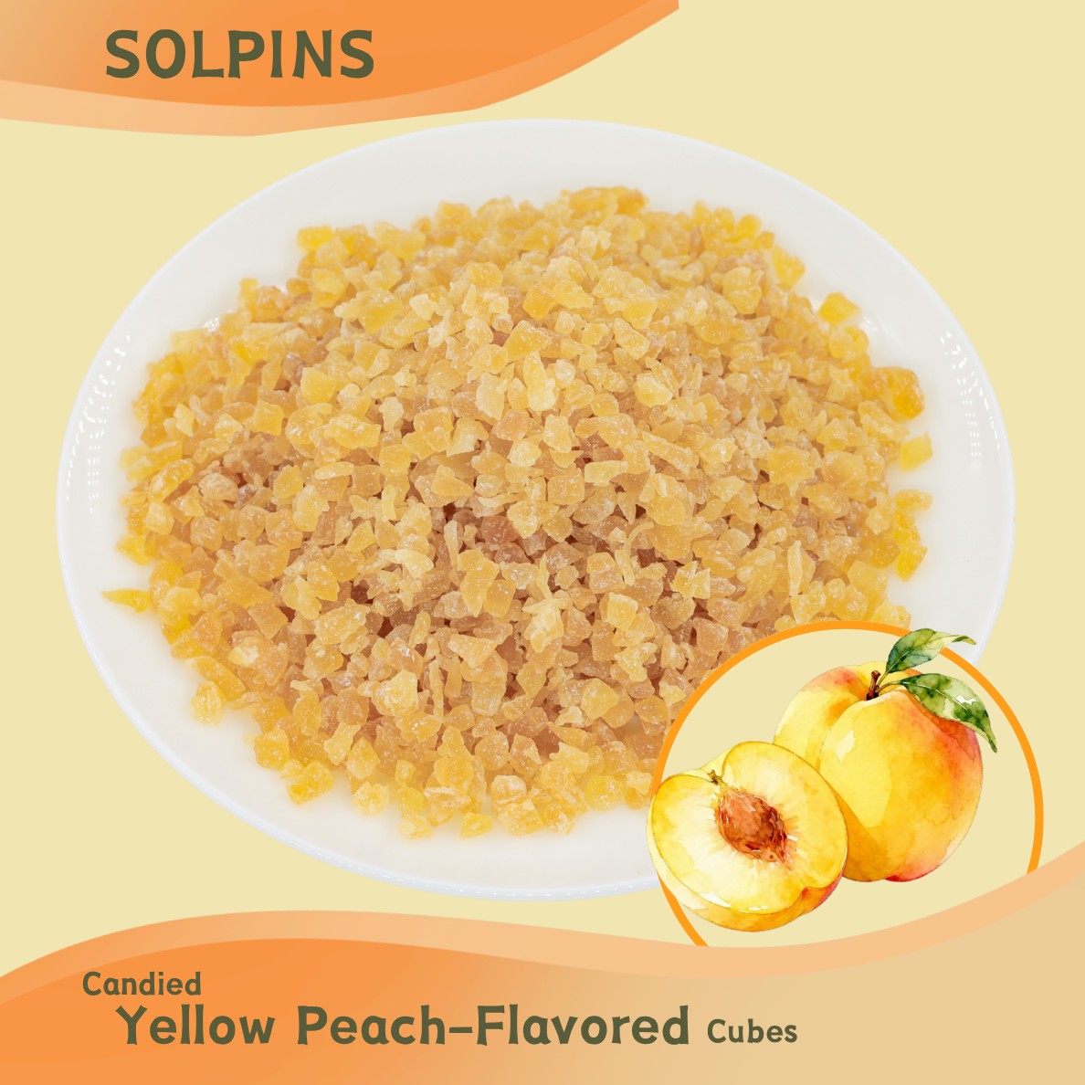Candied Yellow Peach-Flavored Cubes