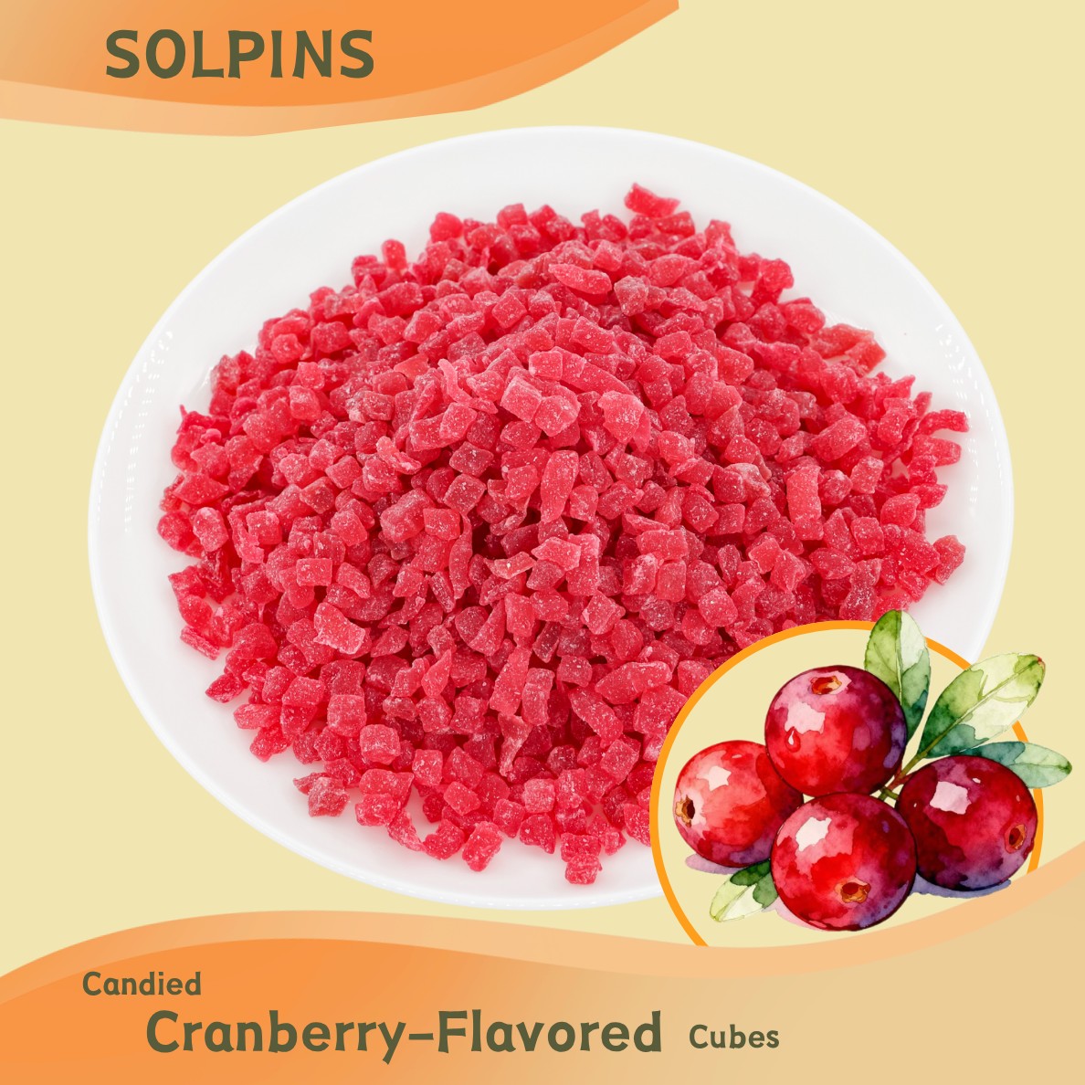 Candied Cranberry-Flavored Cubes
