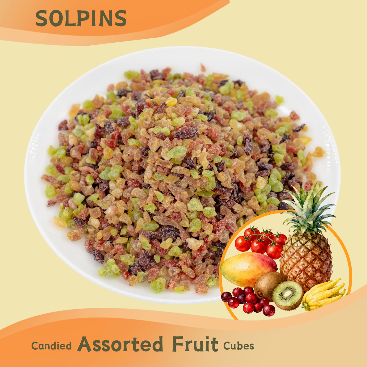 Candied Assorted Fruit Cubes