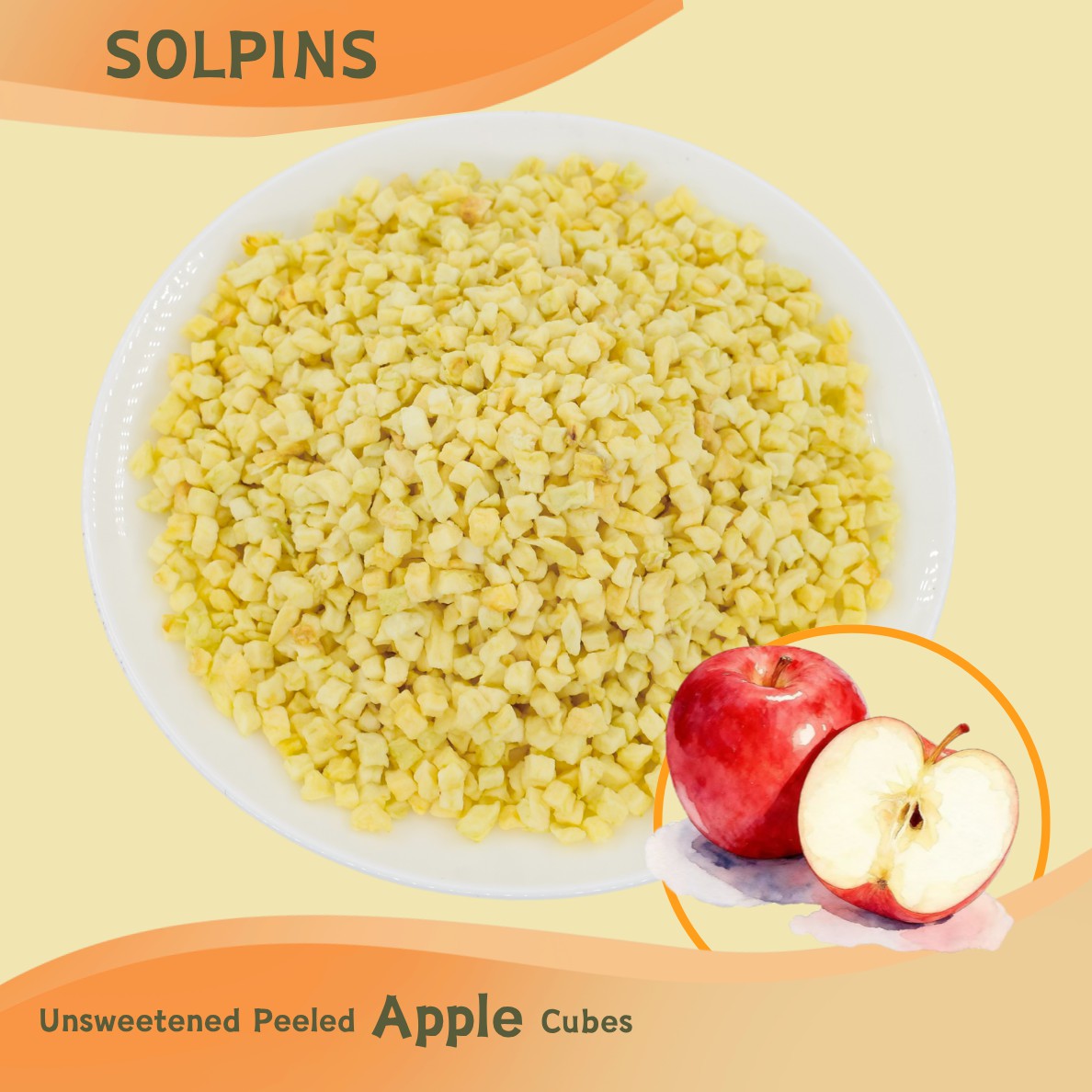 Unsweetened Peeled Apple Cubes