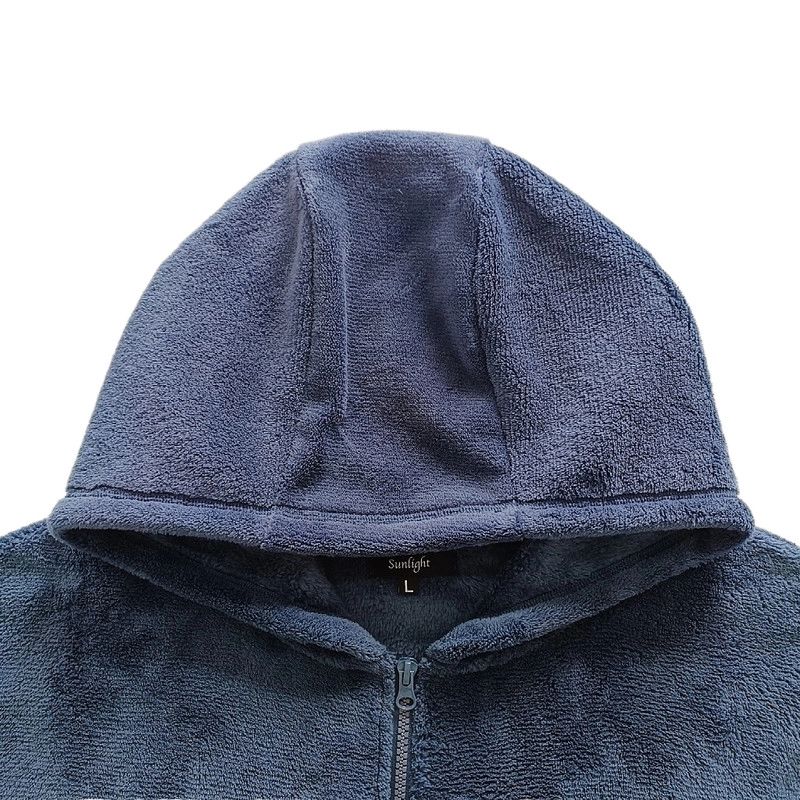 男士针织珊瑚绒连帽衫外套，手感柔软保暖，带拉链 Feel Warmth Zipper