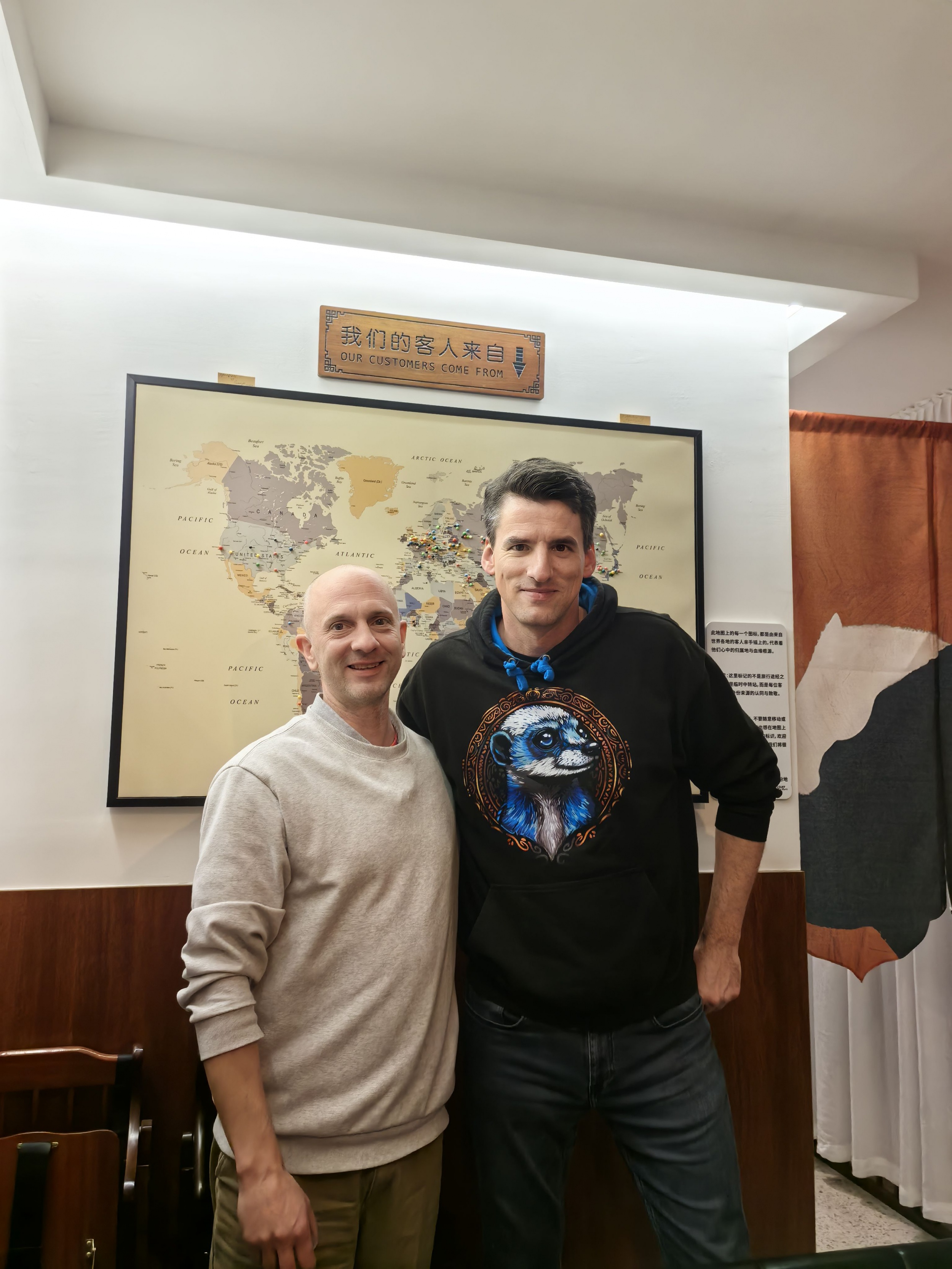 Thomas Panke (Held der Steine) and Sebastian in Tobi German Restaurant