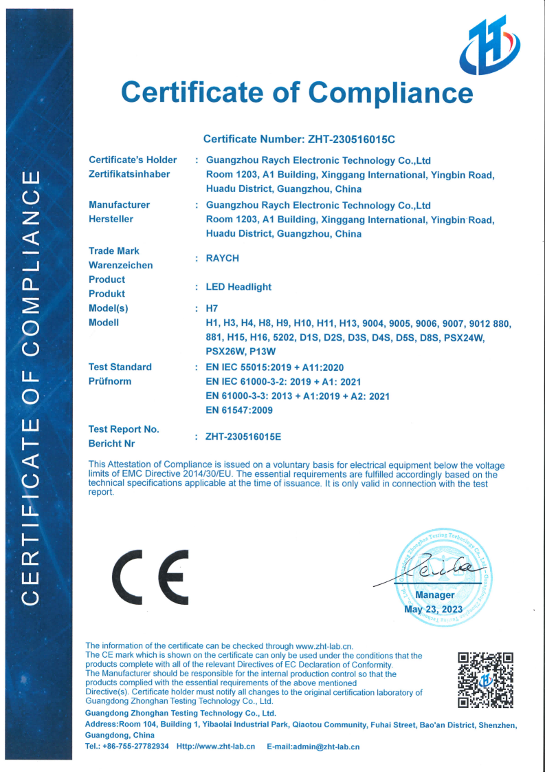 CECertificate LED Headlight