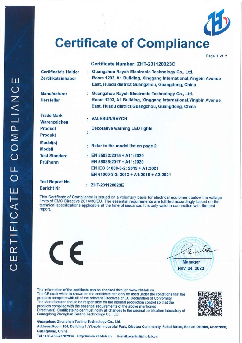 CE Certificate Decorative Warning LED Lights