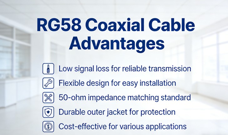 50ohm RG58 Coaxial Cable CCTV Video Cables