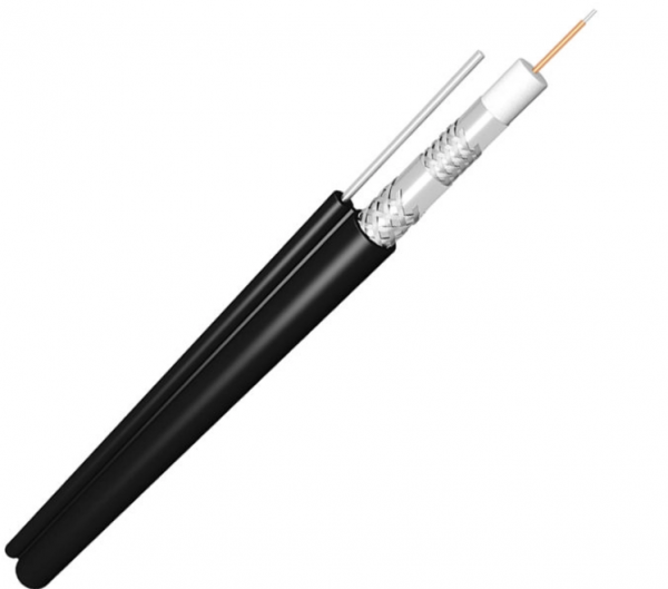 75ohm Outdoor RG6 Quad - Shield Coaxial CATV Cable with Messenger