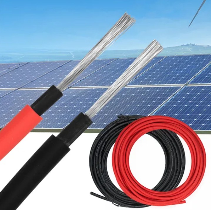 Solar PV Cable Wire 2.5mm 4mm 6mm 10mm 16mm Red Black XLPE Insulation Photovoltaic Solar Cables