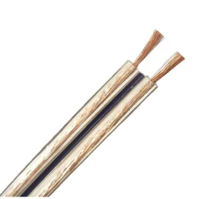 Twin Transparent Parallel Audio Speaker Cable and Wire for Amplifier and Loud speaker