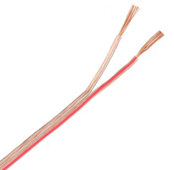 Flat Polarized Duplex Cable Pure Copper Audio Wire PVC Transparent Double Parallel Speaker Electrical Wires