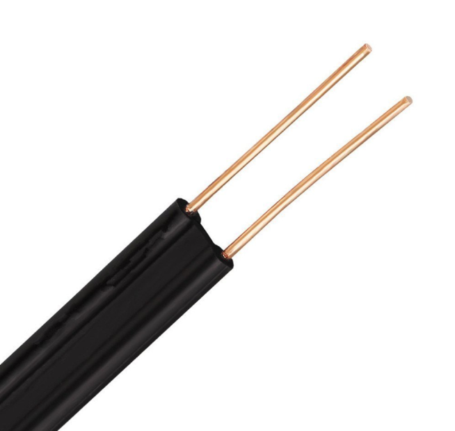 Aerial 2Core Drop Wire Telephone Cable CCS or BC Drop Cable with Messenger PE or PVC Jacket Unshielded Outdoor Drop Wire