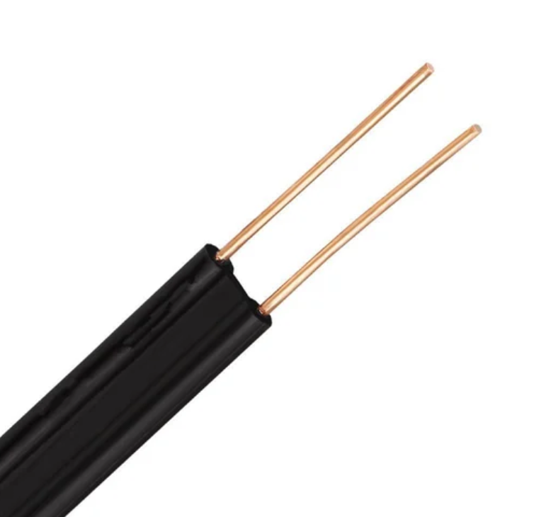 Parallel 2Core Telephone Cable Cu/CCS with Messenger Figure-8 Flat Drop Cable 