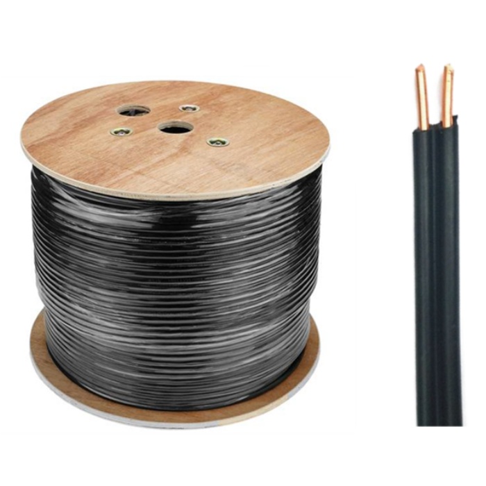 Parallel 2Core Telephone Cable Cu/CCS with Messenger Figure-8 Flat Drop Cable 