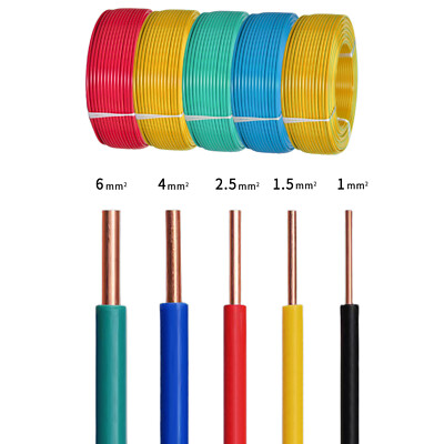Electric Cable BV RV 1*1.5 1*2.5 Lighting Wire 1.5mm House Wiring Cable PVC Insulated Wires and Cables