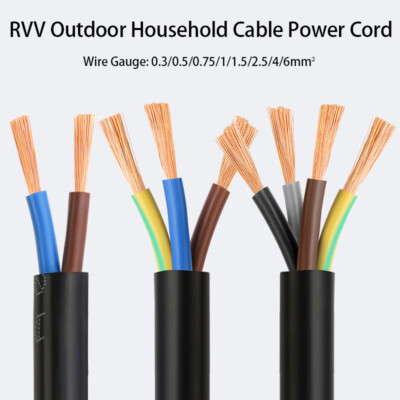 RVV 4Core 1.5mm² Flexible PVC Insulated Copper Cable 300/500V for Power House Electrical Wiring