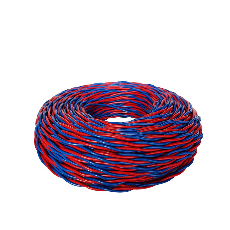 2-Core PVC Twisted Pair Flexible Cable RVS Stranded Conductor 0.5 0.75 1 1.5 2.5 MM Alarm Line Fire Wire Electric Cable