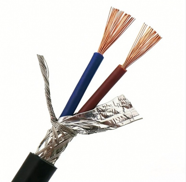 Rvvp Signal Wire Flexible Pvc Black Sheath Rvvp 2Core 0.5Mm/1.5Mm/2.5Mm Copper Conductor Wire Shielded Insulation Jacket Cable