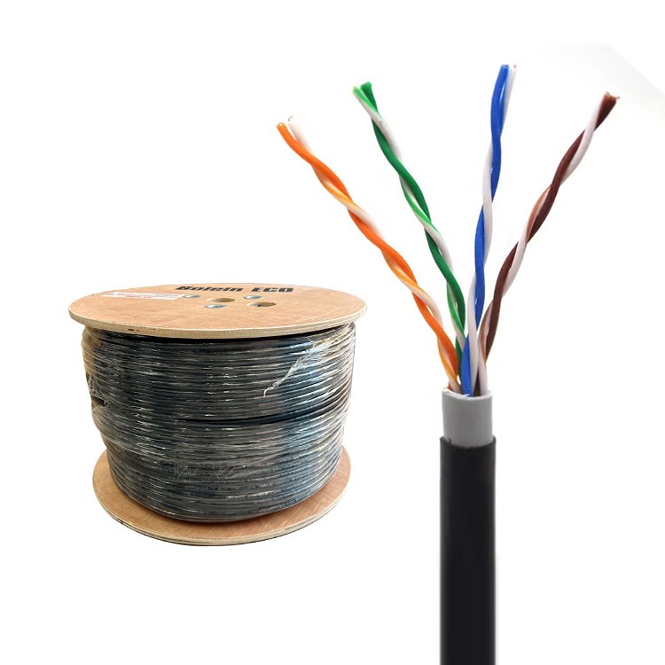 Outdoor Cat5e UTP 8Core Twisted Pair External Double PVC+ PE Jacket  Ethernet Network Cable