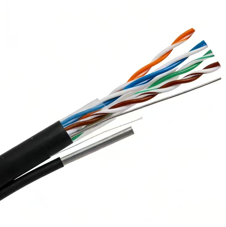 Outdoor Messenger Cat5e UTP  Network Cable  External Single PE Jacket 1000ft/box