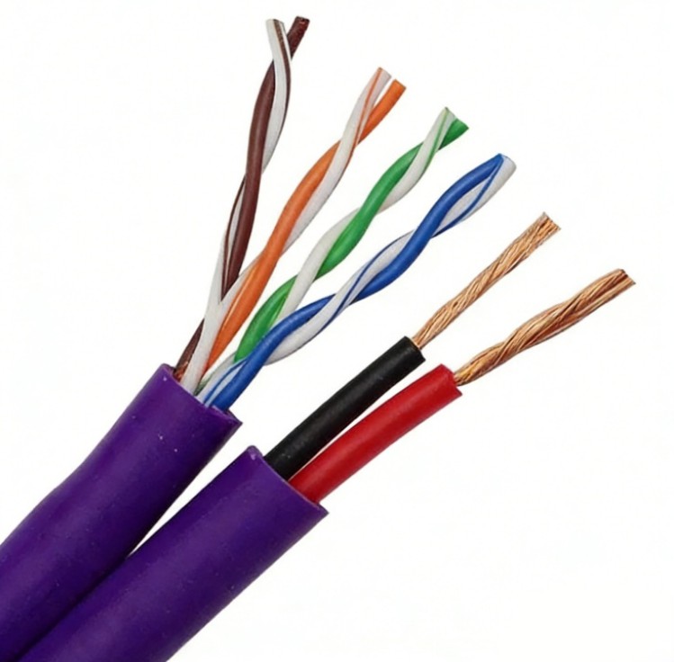  4Pair Network Cable with Power UTP Cat5e+ 2Core Power Cable for CCTV  Camera Cabling