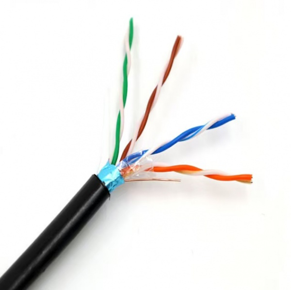 Outdoor CAT5E FTP CU/CCA Single PE Jacket Network Cable Ethernet Cable 305m/box