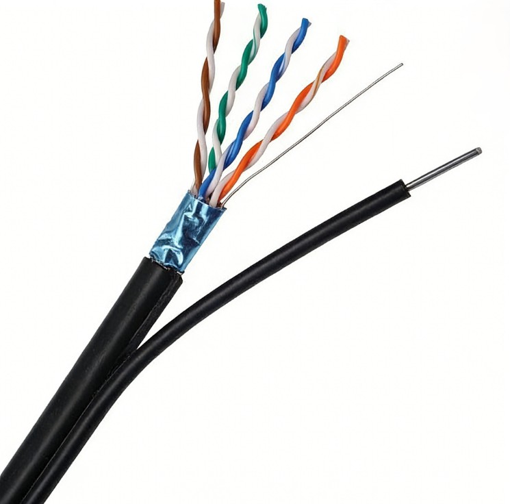 Aerial Sef-support Outdoor FTP CAT5E Shield 24AWG External Single PE Jacket Ethernet Cable
