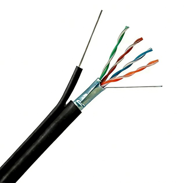 Aerial Sef-support Outdoor FTP CAT5E Shield 24AWG External Single PE Jacket Ethernet Cable