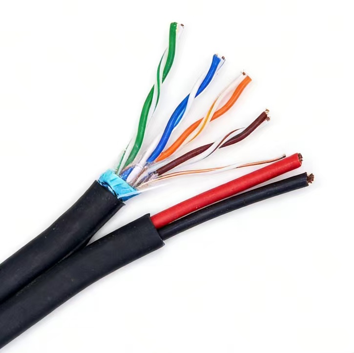 FIG.8 Outdoor Indoor Ethernet Cable FTP CAT5E 4P+2/0.75mm2 Power Cable
