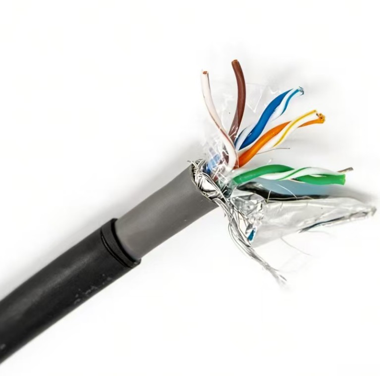 Outdoor SFTP Cat5e 4Pair 24AWG Copper CCA Lan Cable 1000ft/drum