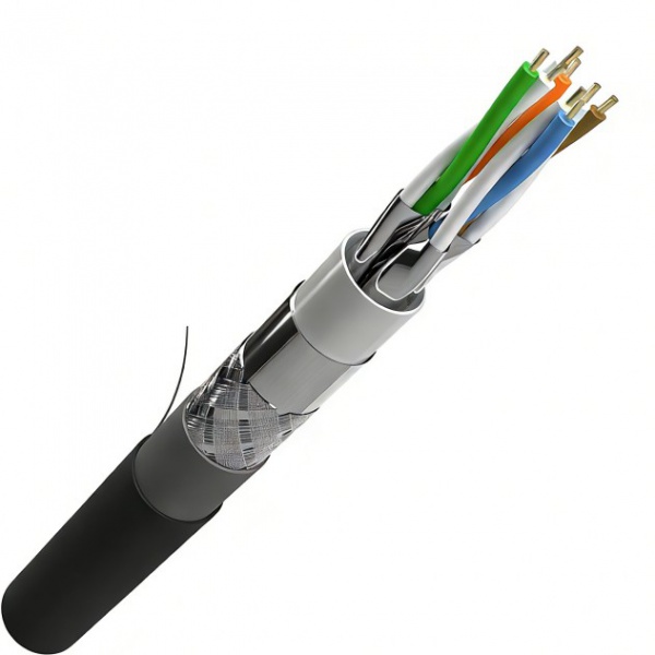 Outdoor SFTP Cat5e 4Pair 24AWG Copper CCA Lan Cable 1000ft/drum