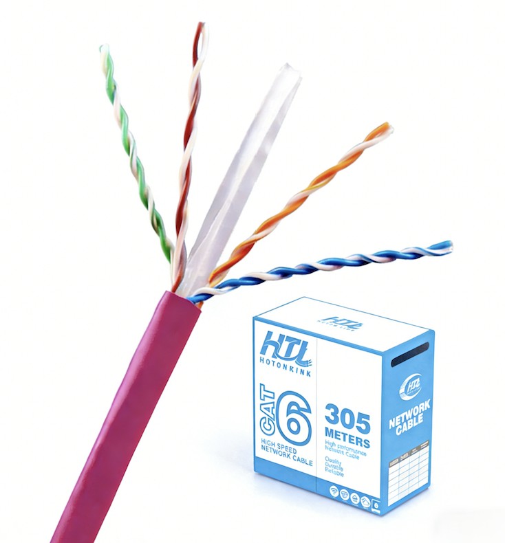 Indoor Cat6 UTP Lan Cable Copper CCA  305m/roll