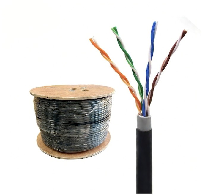 High Speed Cat6 UTP Outdoor PVC+PE Double Jacket Lan Cable 23AWG Twisted Pair 1000FT Waterproof Cable