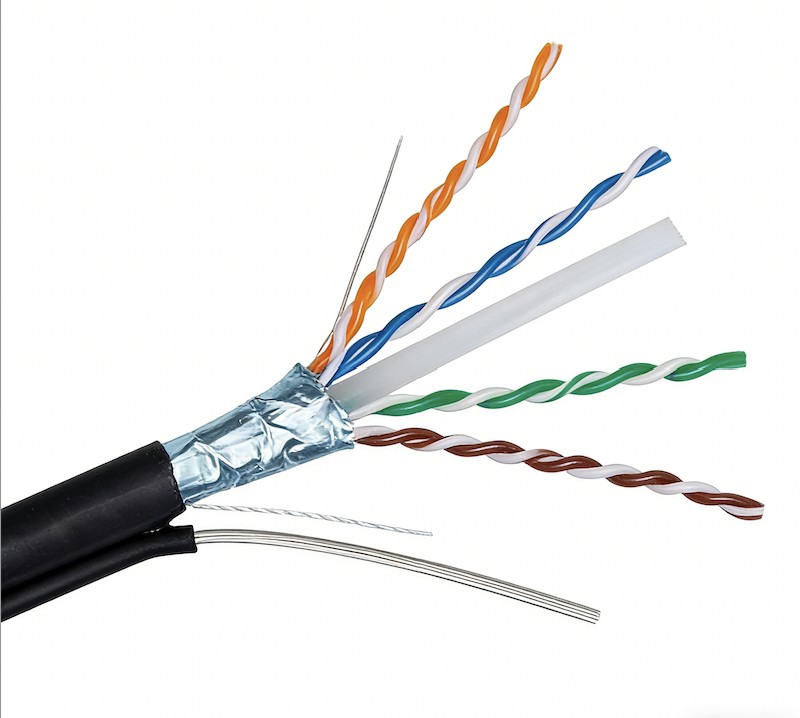 External Aerial Messenger Single Jacket Cat6 FTP Shielded Network Cable 305m/drum