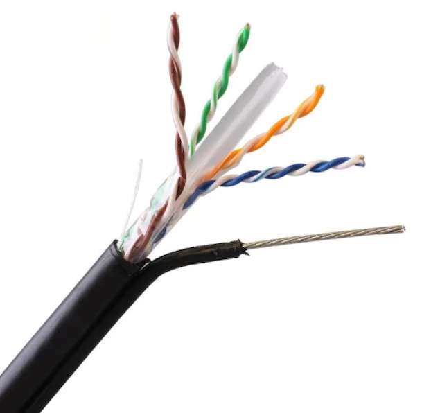 External Aerial Messenger Single Jacket Cat6 FTP Shielded Network Cable 305m/drum
