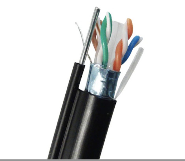 External Aerial Messenger Single Jacket Cat6 FTP Shielded Network Cable 305m/drum