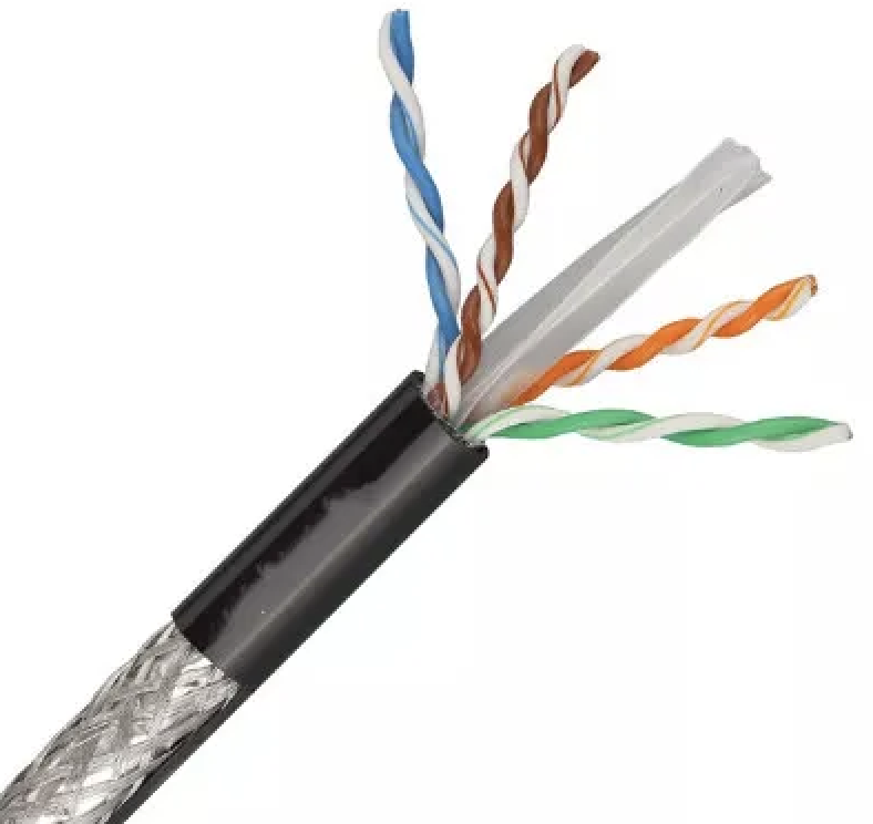 Outdoor Cat6 SFTP 23AWG Copper Data Cable Single PE Jacket 500m/drum