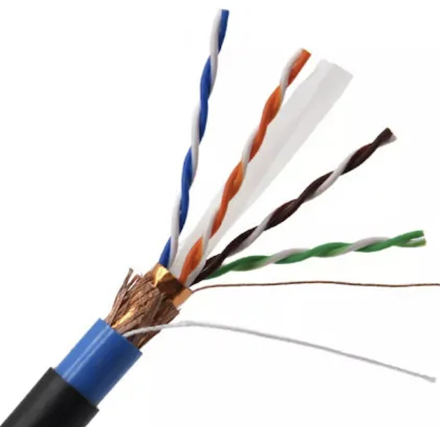 Outdoor PVC+PE Double Jacket Cat6 SFTP 0.58mm Copper Ethernet Cable  305m/drum