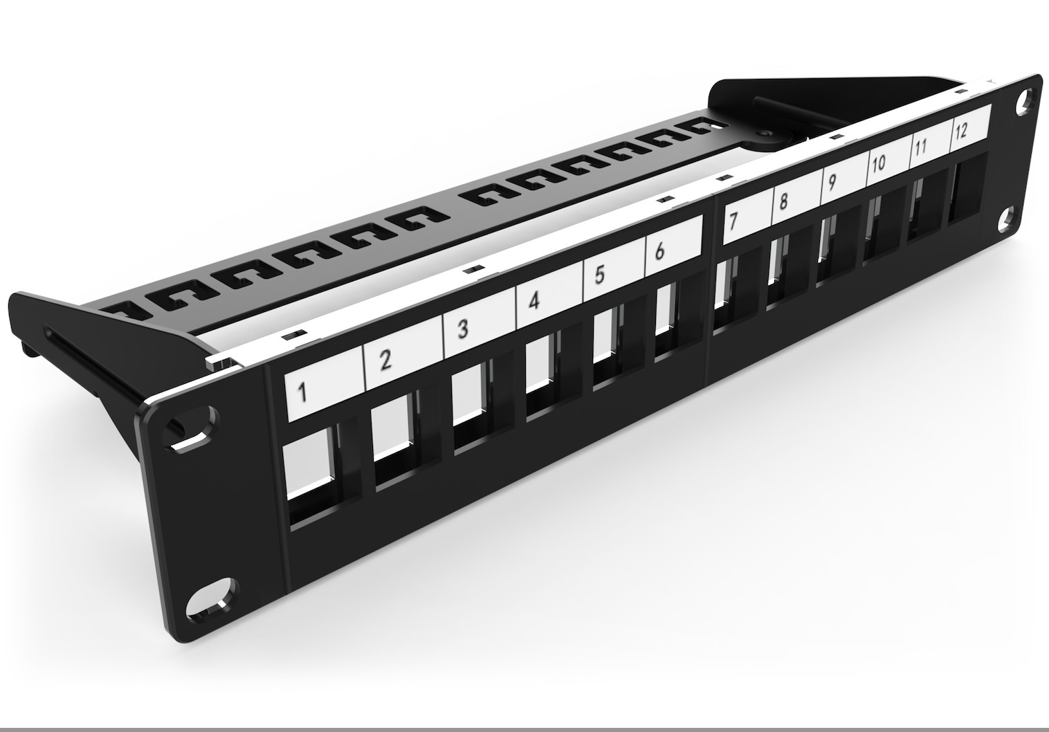 24 Port CAT6A/CAT5E Network Patch Panel 1U 19 Inch Blank Cable Management Telecom Parts for Communication Rack