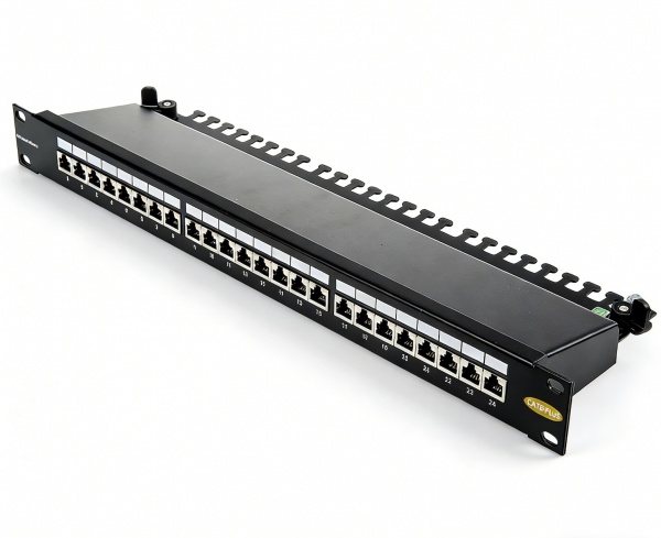 24 Port CAT6A/CAT5E Network Patch Panel 1U 19 Inch Blank Cable Management Telecom Parts for Communication Rack