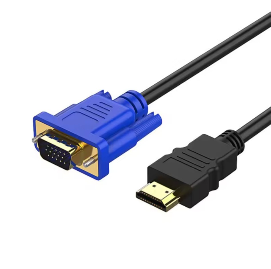 HDTV VGA Gold-Plated Conversion Cable 1.8m for Head Cross-Border Projection PVC Jacket Braid 5mm Outer Diameter Black