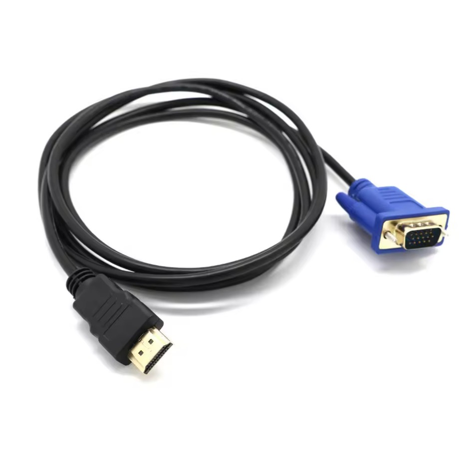 HDTV VGA Gold-Plated Conversion Cable 1.8m for Head Cross-Border Projection PVC Jacket Braid 5mm Outer Diameter Black