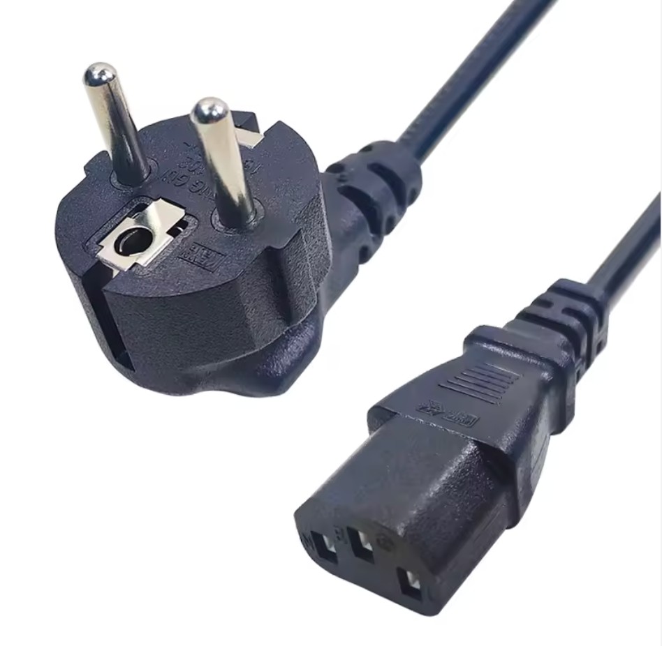 1.5M 1.8M Black High Quality EU Power Cord with Copper for Laptop Desktop Computer Power Cable