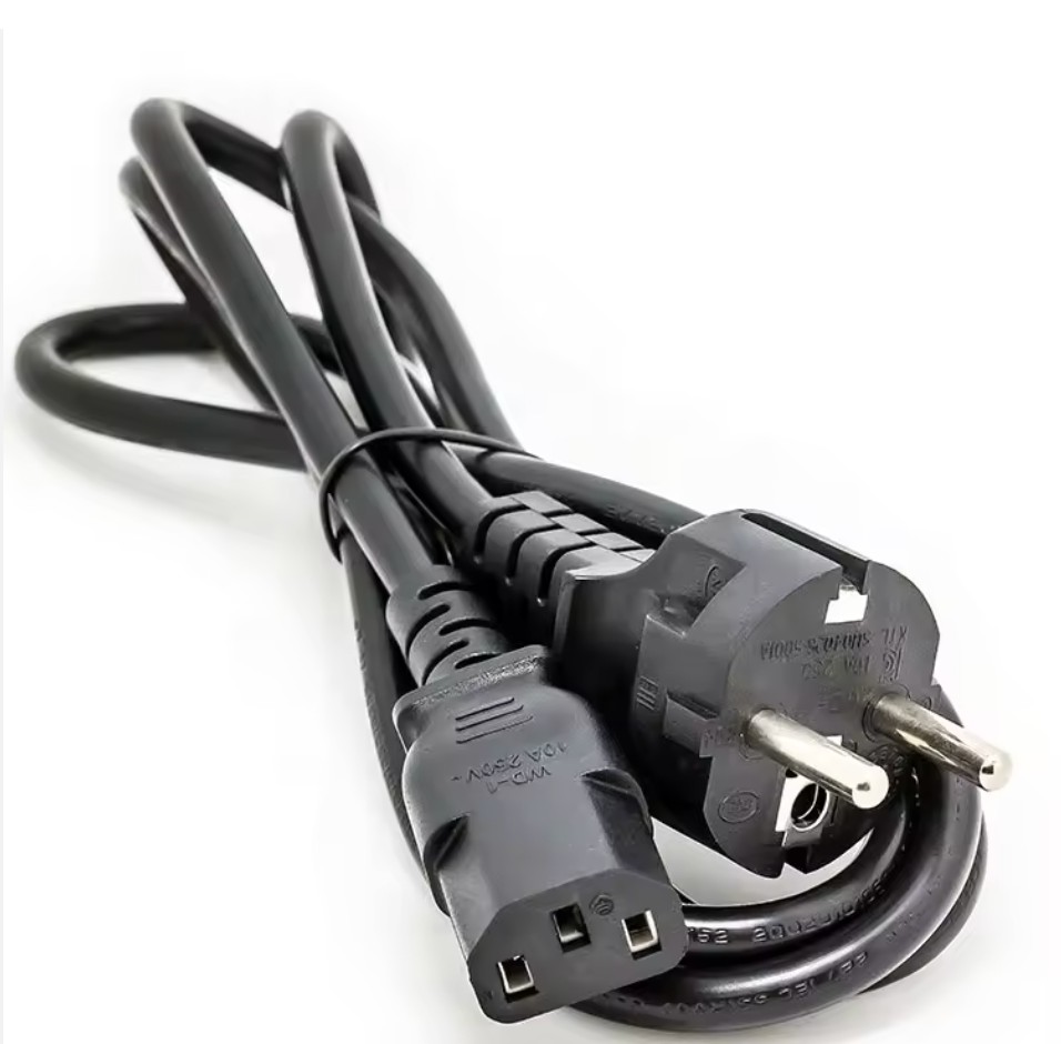 1.5M 1.8M Black High Quality EU Power Cord with Copper for Laptop Desktop Computer Power Cable