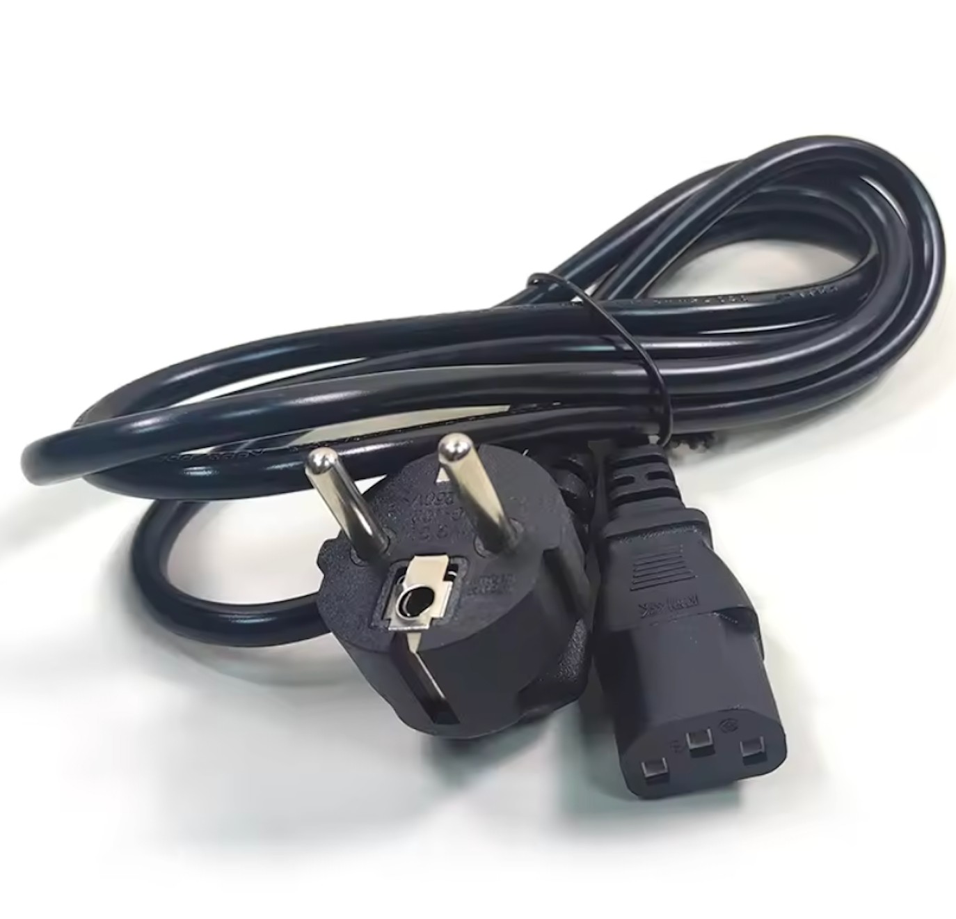 1.5M 1.8M Black High Quality EU Power Cord with Copper for Laptop Desktop Computer Power Cable
