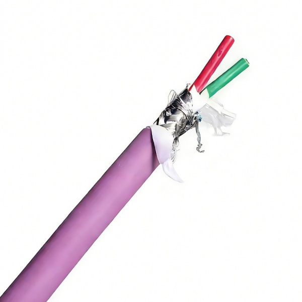 2Core 24AWG Purple Shielded Profibus 2C 0.25mm Bus Cable Flexible Data Bus Electrical Field Communication Cable