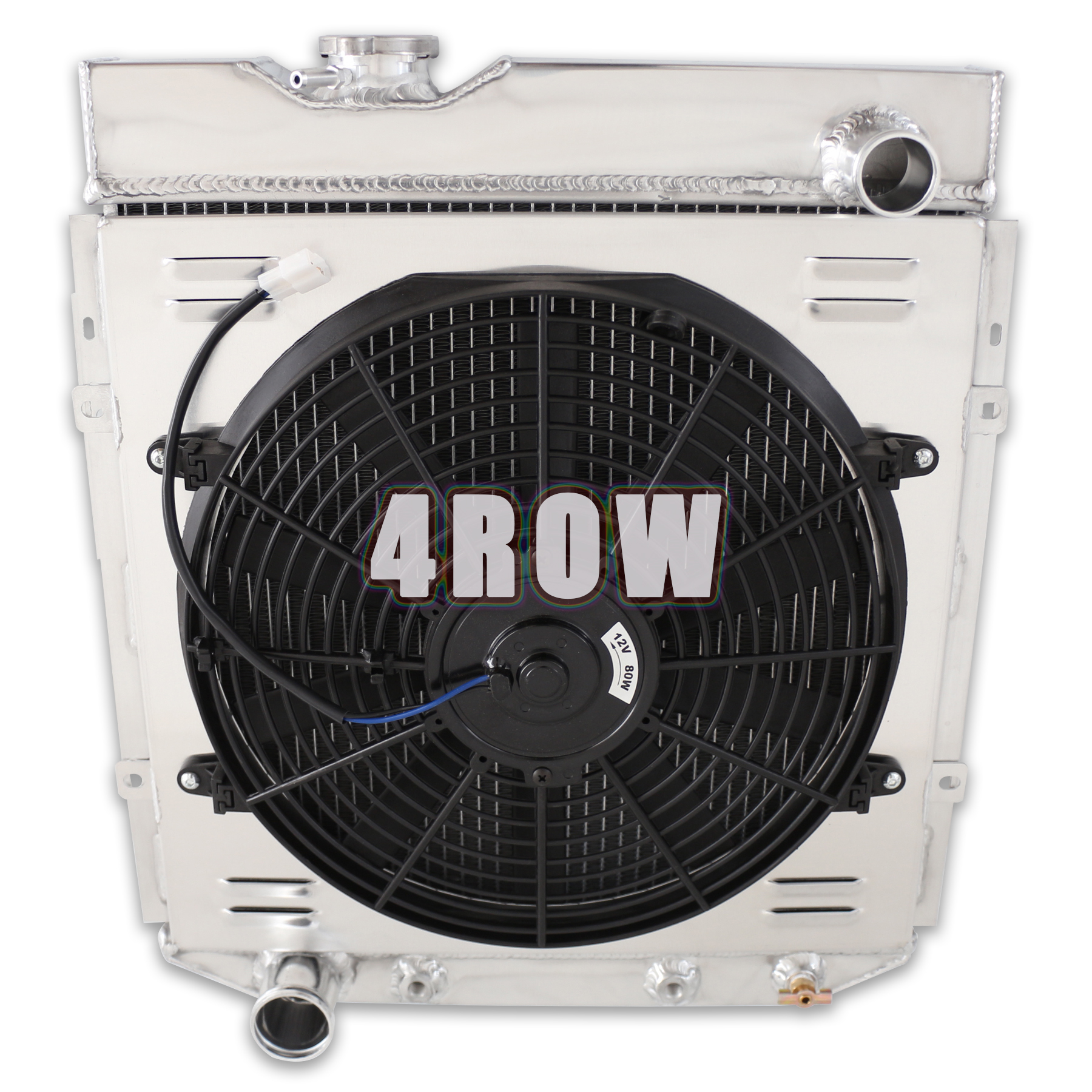 4 Row Aluminum Radiator+Shroud+Fan For 1960-66 Ford Falcon Mustang Mercury Comet